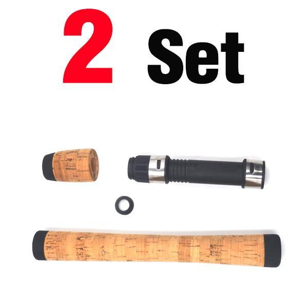 Mnft 2Set Plastic Reel Seat Rear Grip + Repair Composite Cork Handle Fishing Rod-Fishing Rod Handles &amp; Grips-Bargain Bait Box-Bargain Bait Box