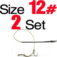 Mnft 2Set/Pack Hand Made Carp Fishing Braid Rigs Leader Size 7# 8# 9# 10# 11#-Bait Rigs-Bargain Bait Box-2Set 12-Bargain Bait Box