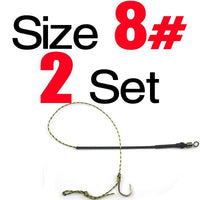 Mnft 2Set/Pack Hand Made Carp Fishing Braid Rigs Leader Size 7# 8# 9# 10# 11#-Bait Rigs-Bargain Bait Box-2Set 8-Bargain Bait Box
