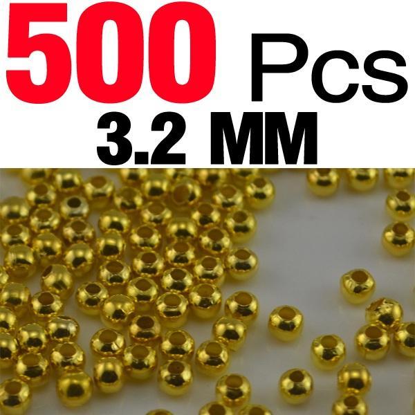Mnft 500Pcs/Lot 3.2Mm Plastic Bead Golden Color Fly Tying Bead Fly Fishing-Fishing Beads-Bargain Bait Box-Bargain Bait Box