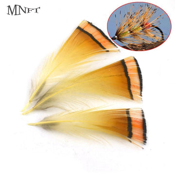 Mnft 50Pcs Fly Tying Feathers Natural Golden Pheasant Cape Tippet Feathers-Fly Tying Materials-Bargain Bait Box-Bargain Bait Box