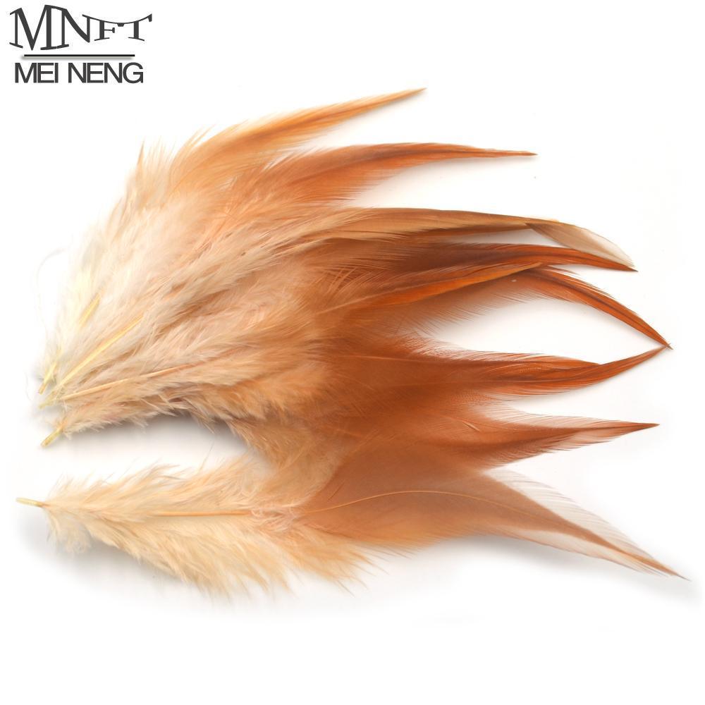 Mnft 50Pcs/Lot Ginger Color Pheasant Necks Feather Dun / Brown Hackle For Fly-Fly Tying Materials-Bargain Bait Box-Bargain Bait Box