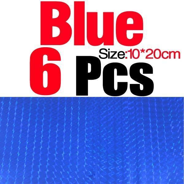 Mnft 6Pcs 10*20Cm Holographic Adhesive Film Flash Tape For Lure Making Fly Tying-Holographic Stickers-Bargain Bait Box-6pcs Blue-Bargain Bait Box