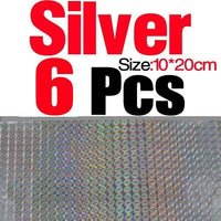 Mnft 6Pcs 10*20Cm Holographic Adhesive Film Flash Tape For Lure Making Fly Tying-Holographic Stickers-Bargain Bait Box-6pcs Silver-Bargain Bait Box