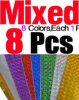 Mnft 6Pcs 10*20Cm Holographic Adhesive Film Flash Tape For Lure Making Fly Tying-Holographic Stickers-Bargain Bait Box-8pcs Mix-Bargain Bait Box