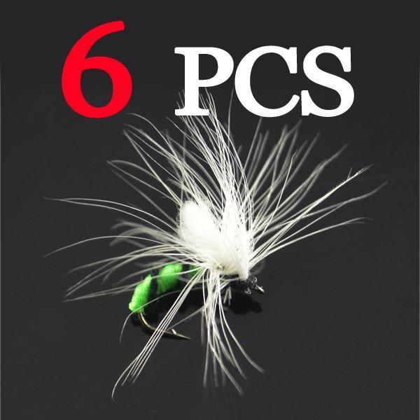 Mnft 6Pcs 11# Pure White Wing Nymph Pheasant Hand Made Fly Fishing Flies Fishing-Flies-Bargain Bait Box-Bargain Bait Box