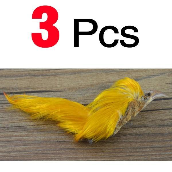 Mnft Natural Color Golden Pheasant Feather Fly Tying Material For Fly Fishing-Fly Tying Materials-Bargain Bait Box-3pcs Phesant Hair-Bargain Bait Box