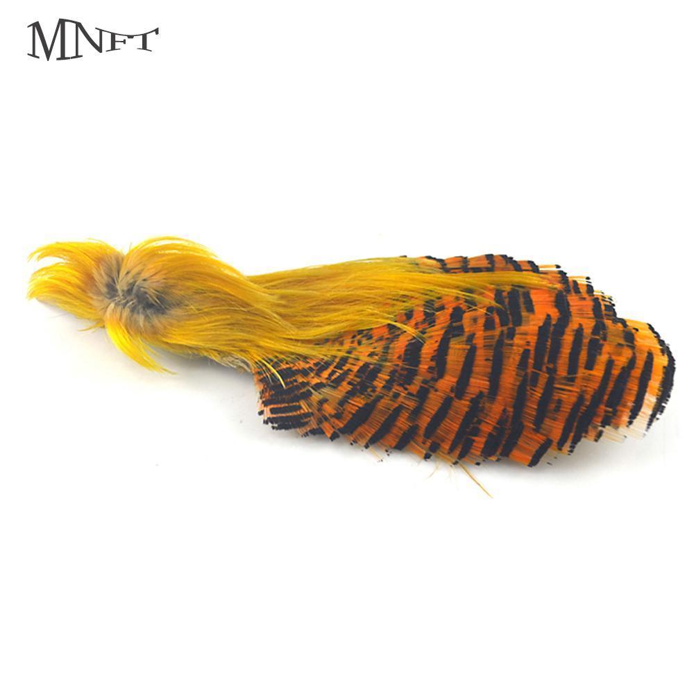 Mnft Natures Spirit Fly Tying Feathers Golden Pheasant Head With Golden Pheasant-Fly Tying Materials-Bargain Bait Box-3pcs Phesant Hair-Bargain Bait Box