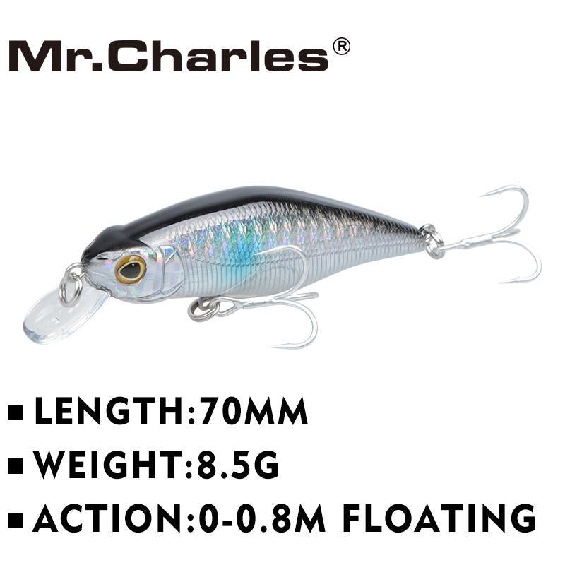 Mr.Charles Cmc015 70Mm/8.5G Shad , 0-0.8M Floating , Minnow Hard Bait 3D Eyes-Crankbaits-Bargain Bait Box-COLOR C-Bargain Bait Box