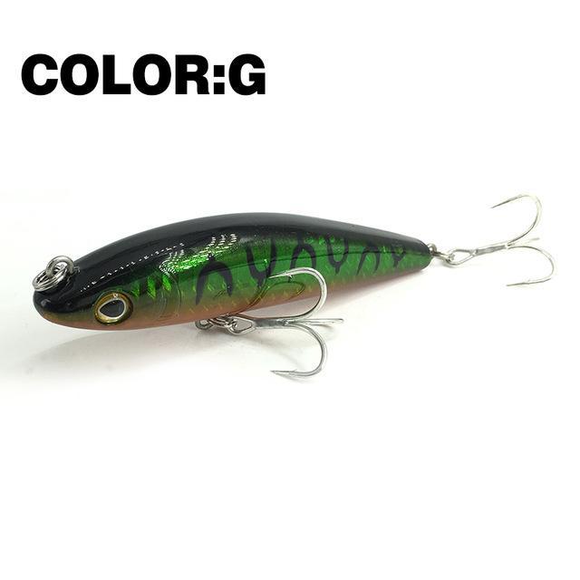 Mr.Charles Cmc028 ,90Mm/15.5G Surface Floating Shad, Assorted Different Colors-Top Water Baits-Bargain Bait Box-COLOR G-Bargain Bait Box