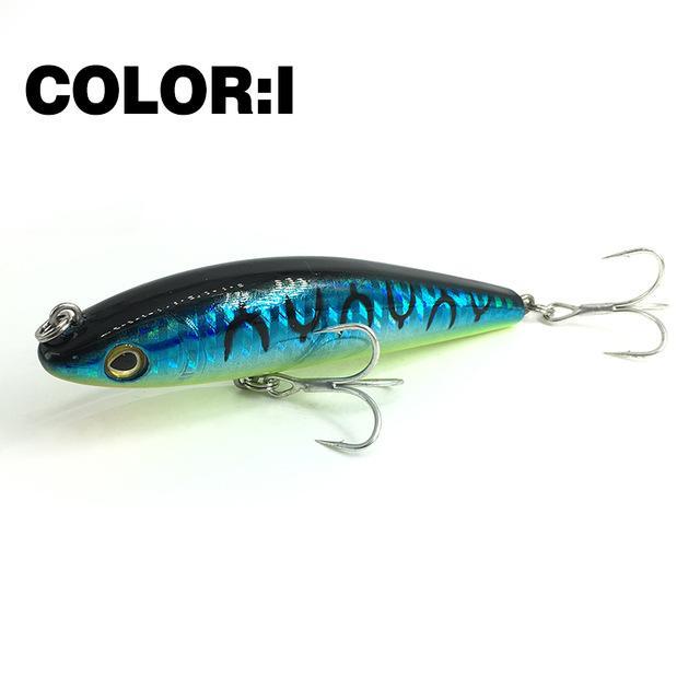 Mr.Charles Cmc028 ,90Mm/15.5G Surface Floating Shad, Assorted Different Colors-Top Water Baits-Bargain Bait Box-COLOR I-Bargain Bait Box
