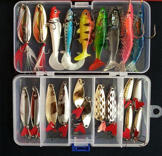 Multi Fishing S Plastic Metal Bait Soft Kit Fishing Spoon-Mixed Combos & Kits-Bargain Bait Box-Kit C-Bargain Bait Box