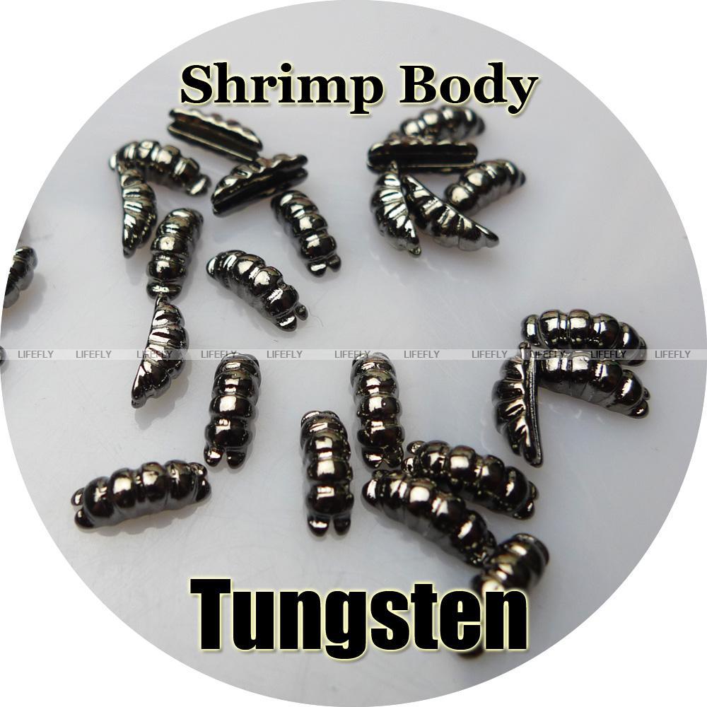 Nickel Black Color / 100 Tungsten Shrimp Body, Scud Shell, Fly Tying, Fishing-Fly Tying Materials-Bargain Bait Box-Size XS-Bargain Bait Box