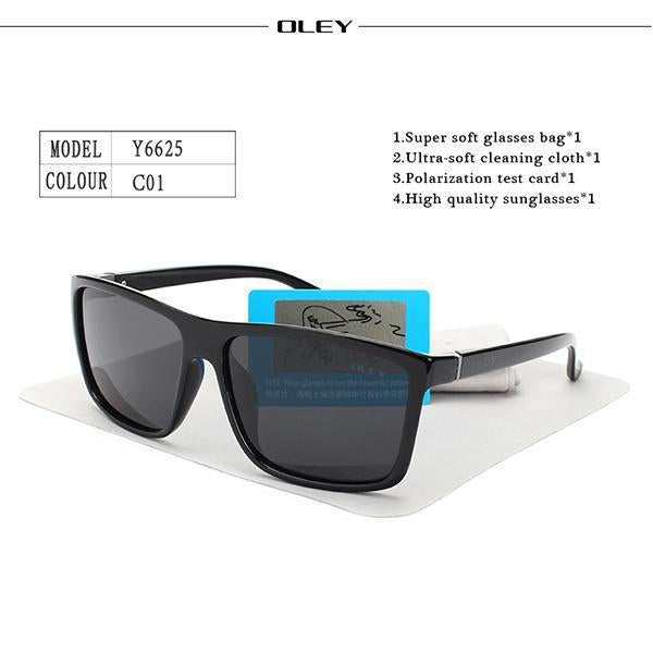 Oley Hd Polarized Men Sunglasses Retro Square Sun Glasses Unisex Driving Goggles-Polarized Sunglasses-Bargain Bait Box-Y6625 C1-Bargain Bait Box