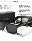 Oley Hd Polarized Men Sunglasses Retro Square Sun Glasses Unisex Driving Goggles-Polarized Sunglasses-Bargain Bait Box-Y6625 C1 BOX-Bargain Bait Box