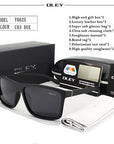 Oley Hd Polarized Men Sunglasses Retro Square Sun Glasses Unisex Driving Goggles-Polarized Sunglasses-Bargain Bait Box-Y6625 C3 BOX-Bargain Bait Box
