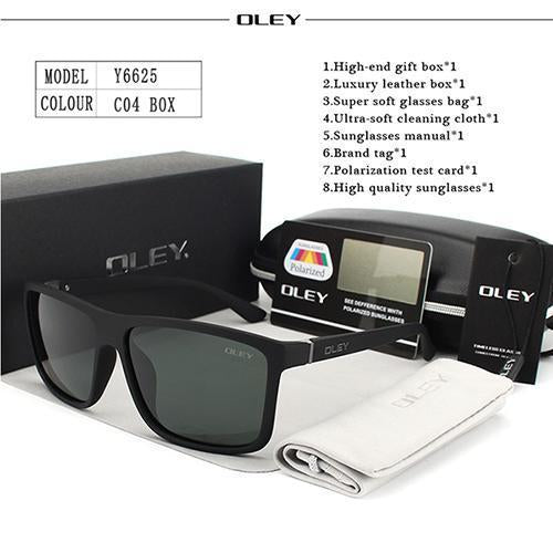 Oley Hd Polarized Men Sunglasses Retro Square Sun Glasses Unisex Driving Goggles-Polarized Sunglasses-Bargain Bait Box-Y6625 C4 BOX-Bargain Bait Box