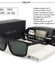 Oley Hd Polarized Men Sunglasses Retro Square Sun Glasses Unisex Driving Goggles-Polarized Sunglasses-Bargain Bait Box-Y6625 C4 BOX-Bargain Bait Box
