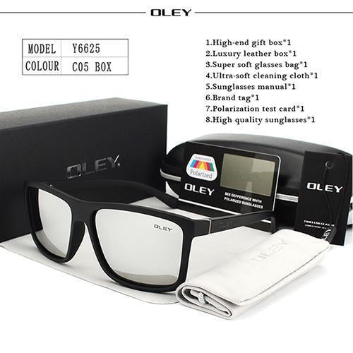 Oley Hd Polarized Men Sunglasses Retro Square Sun Glasses Unisex Driving Goggles-Polarized Sunglasses-Bargain Bait Box-Y6625 C5 BOX-Bargain Bait Box