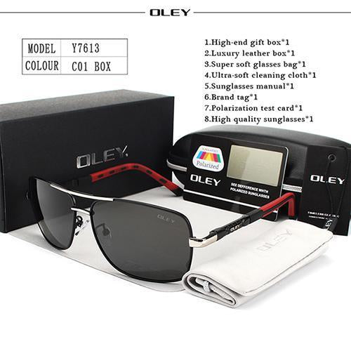 Oley Polarized Sunglasses Men Eyes Protect Sun Glasses With Unisex Driving-Polarized Sunglasses-Bargain Bait Box-Y7613 C1 BOX-Bargain Bait Box
