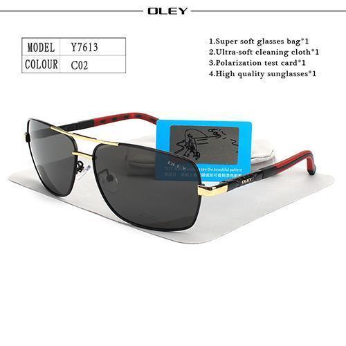 Oley Polarized Sunglasses Men Eyes Protect Sun Glasses With Unisex Driving-Polarized Sunglasses-Bargain Bait Box-Y7613 C2-Bargain Bait Box