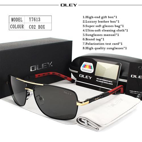 Oley Polarized Sunglasses Men Eyes Protect Sun Glasses With Unisex Driving-Polarized Sunglasses-Bargain Bait Box-Y7613 C2 BOX-Bargain Bait Box