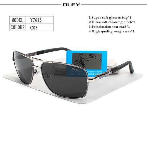 Oley Polarized Sunglasses Men Eyes Protect Sun Glasses With Unisex Driving-Polarized Sunglasses-Bargain Bait Box-Y7613 C3-Bargain Bait Box