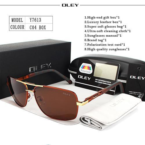 Oley Polarized Sunglasses Men Eyes Protect Sun Glasses With Unisex Driving-Polarized Sunglasses-Bargain Bait Box-Y7613 C4 BOX-Bargain Bait Box