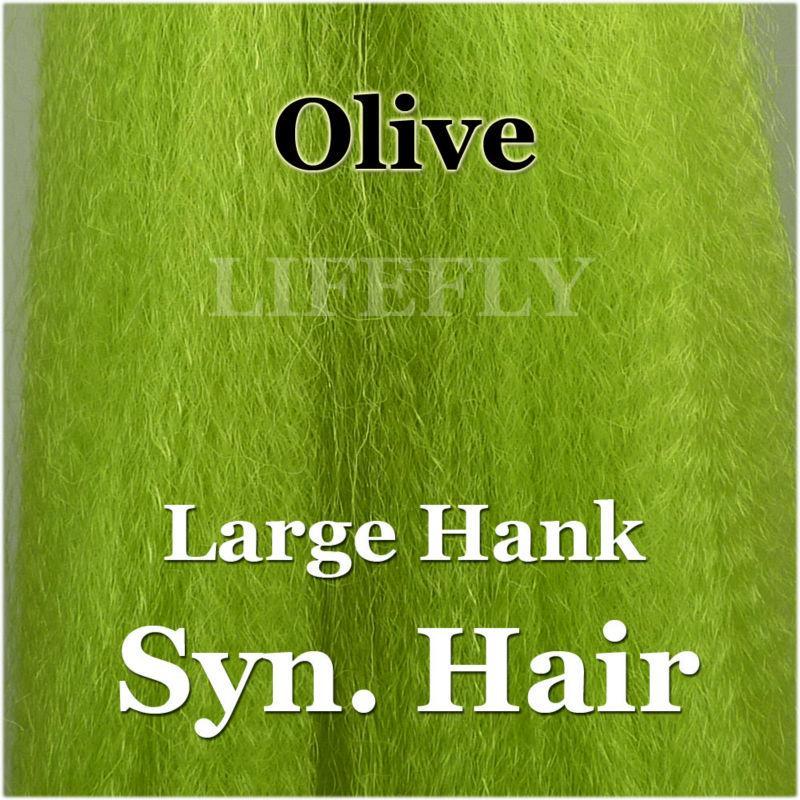 Olive Color / Large Hank Of Synthetic Hair, Hair, Syn. Fibre, Fly Tying, Jig,-Fly Tying Materials-Bargain Bait Box-Bargain Bait Box
