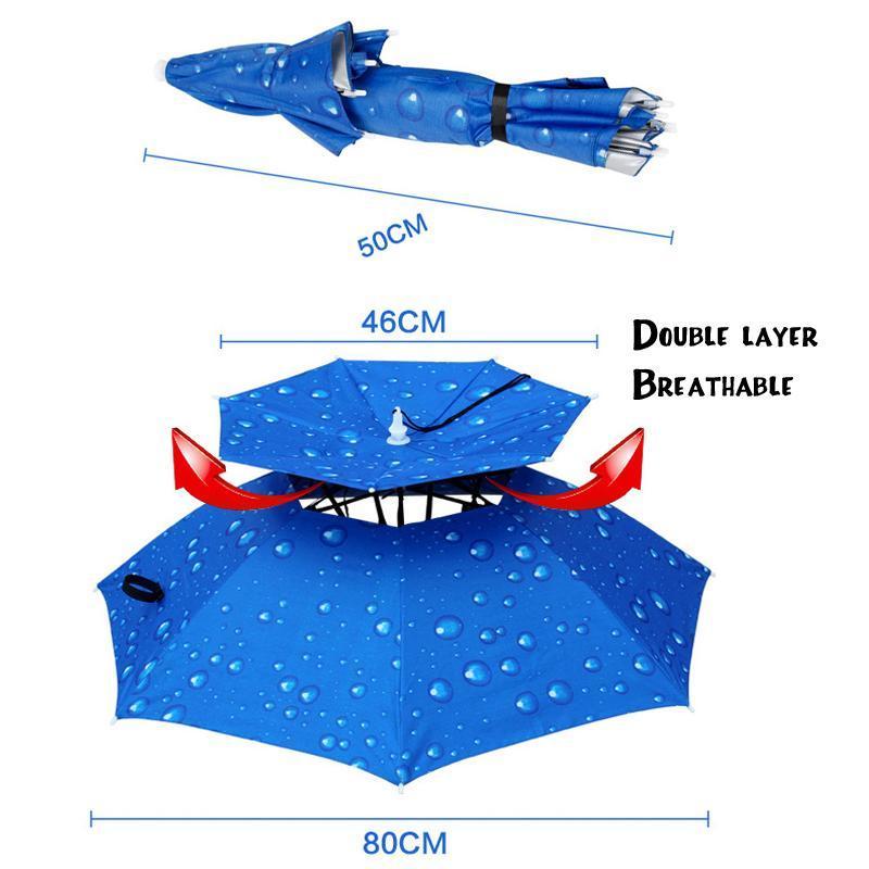 Outdoor Large Double Layer Fishing Umbrella Hat Cycling Hiking Camping Beach-Sportworld Store-as picture showed-Bargain Bait Box