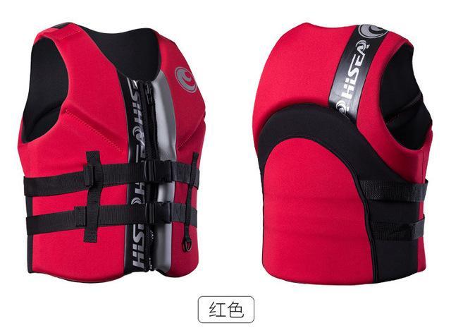 Pfd Hisea Neoprene T S Thick Water Surfing Snorkeling Fishing Racing Portable-Life Jackets-Bargain Bait Box-Red-L-Bargain Bait Box