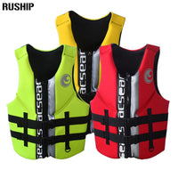 Pfd Hisea Neoprene T S Thick Water Surfing Snorkeling Fishing Racing Portable-Life Jackets-Bargain Bait Box-Yellow-L-Bargain Bait Box