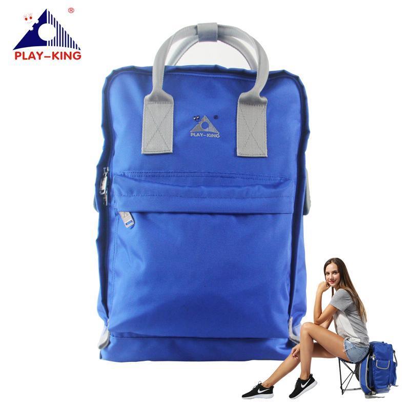 Playking Sport Fishing Backpack With Folding Chair Nylon Waterproof Women Bags-Backpacks-Bargain Bait Box-Black-Bargain Bait Box