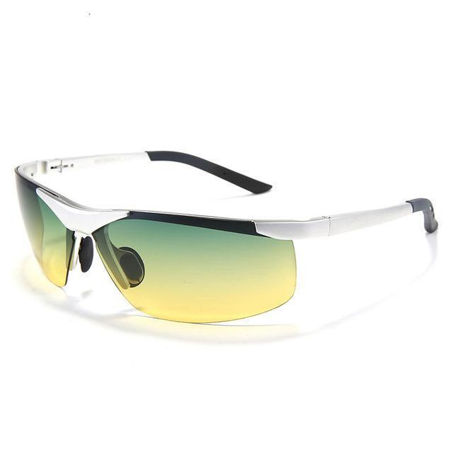 Polaroid Sunglasses Men Polarized Driving Sun Glasses Mens Sunglasses Oculos-Polarized Sunglasses-Bargain Bait Box-Silver Green-Bargain Bait Box