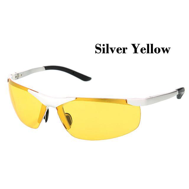 Polaroid Sunglasses Men Polarized Driving Sun Glasses Mens Sunglasses Oculos-Polarized Sunglasses-Bargain Bait Box-Silver Yellow-Bargain Bait Box