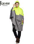 Qian Rainproof Impermeable Able Rain Poncho Backpack Reflective Tape Design-Ponchos-Bargain Bait Box-Yellow-One Size-Bargain Bait Box