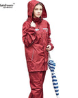 Rainfreem Impermeable Raincoat Women/Men Hood Rain Poncho Waterproof Rain Jacket-Rain Suits-Bargain Bait Box-Claret-S-Bargain Bait Box