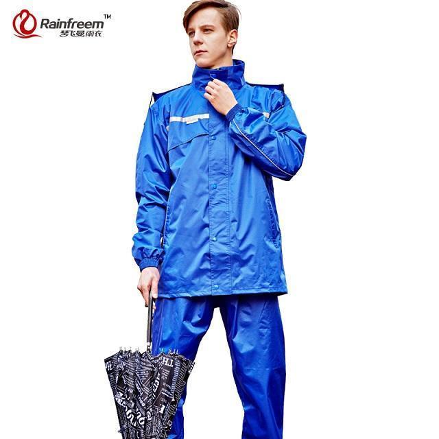 Rainfreem Impermeable Raincoat Women/Men Hood Rain Poncho Waterproof Rain Jacket-Rain Suits-Bargain Bait Box-Royal Blue-S-Bargain Bait Box