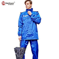 Rainfreem Impermeable Raincoat Women/Men Hood Rain Poncho Waterproof Rain Jacket-Rain Suits-Bargain Bait Box-Royal Blue-S-Bargain Bait Box