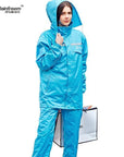 Rainfreem Impermeable Raincoat Women/Men Hood Rain Poncho Waterproof Rain Jacket-Rain Suits-Bargain Bait Box-Sky Blue-S-Bargain Bait Box