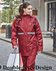 Rainfreem Raincoat Suit Impermeable Women/Men Hooded Motorcycle Poncho-Rain Suits-Bargain Bait Box-Claret 499-S-Bargain Bait Box