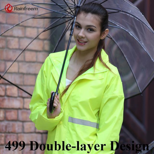 Rainfreem Raincoat Suit Impermeable Women/Men Hooded Motorcycle Poncho-Rain Suits-Bargain Bait Box-Fluorescent 499-S-Bargain Bait Box