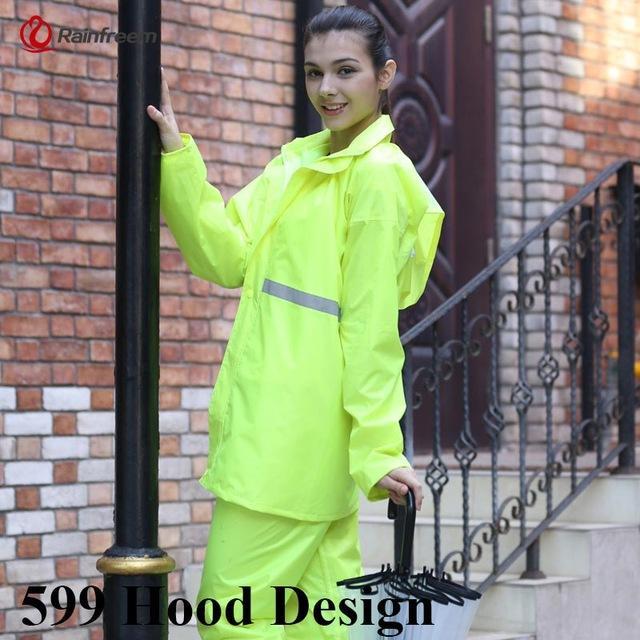 Rainfreem Raincoat Suit Impermeable Women/Men Hooded Motorcycle Poncho-Rain Suits-Bargain Bait Box-Fluorescent 599-S-Bargain Bait Box