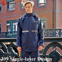 Rainfreem Raincoat Suit Impermeable Women/Men Hooded Motorcycle Poncho-Rain Suits-Bargain Bait Box-Navy Blue 399-S-Bargain Bait Box