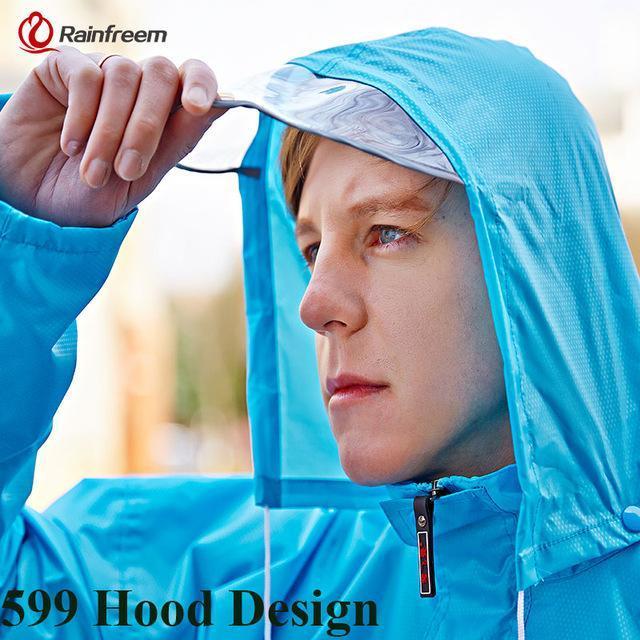 Rainfreem Raincoat Suit Impermeable Women/Men Hooded Motorcycle Poncho-Rain Suits-Bargain Bait Box-Red 399-S-Bargain Bait Box