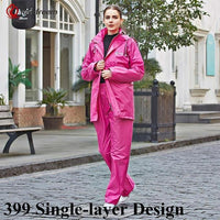 Rainfreem Raincoat Suit Impermeable Women/Men Hooded Motorcycle Poncho-Rain Suits-Bargain Bait Box-Rose Red 399-S-Bargain Bait Box