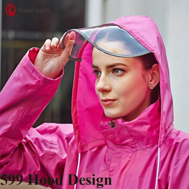 Rainfreem Raincoat Suit Impermeable Women/Men Hooded Motorcycle Poncho-Rain Suits-Bargain Bait Box-Rose Red 599-S-Bargain Bait Box