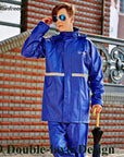 Rainfreem Raincoat Suit Impermeable Women/Men Hooded Motorcycle Poncho-Rain Suits-Bargain Bait Box-Royal Blue 499-S-Bargain Bait Box
