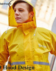 Rainfreem Raincoat Suit Impermeable Women/Men Hooded Motorcycle Poncho-Rain Suits-Bargain Bait Box-Yellow 599-S-Bargain Bait Box