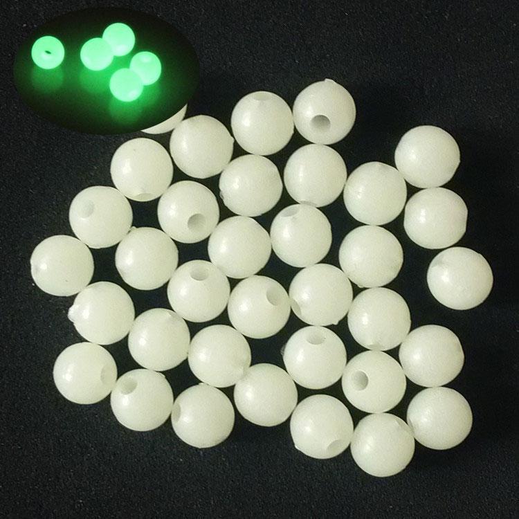 Rompin 100Pc/Bag Fishing Floats Round Beads Luminous Light Glowing Balls Buoy-Bargain Bait Box-round white 4mm-Bargain Bait Box